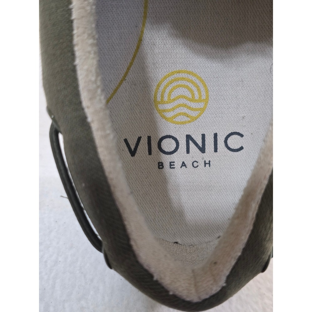 Vionic Beach Skipper Boat Shoes Olive Green Canvas Slip On Loafers Mens 10.5 - Picture 8 of 10